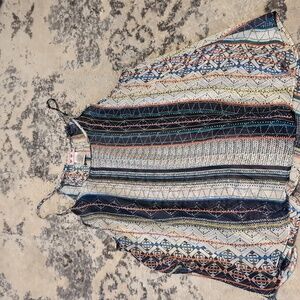 Three Pink Hearts Multicolor Tank Top sheer flowy summer hot nights